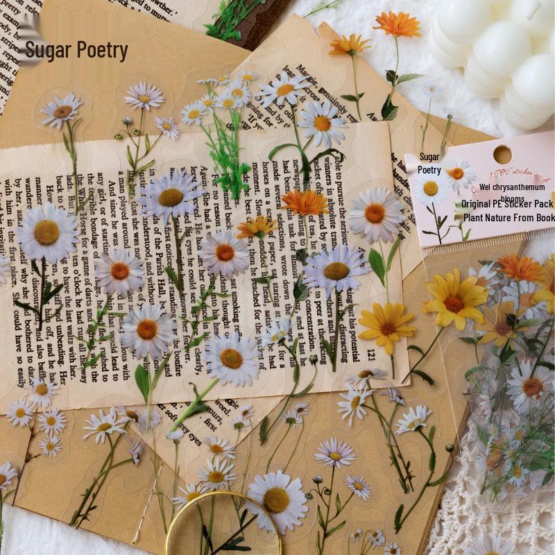 Retro Plant & Flower Stickers - Sugar Poetry Nature Series for Journals & DIY