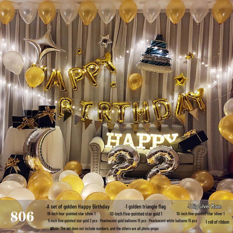 Romantic Birthday Balloon Set: High-End Decorations for Boyfriend or Girlfriend
