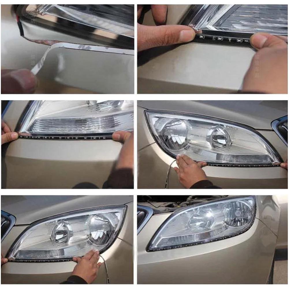 30cm mașină flexibilă LED bandă lumină 5LED impermeabil motor bar șir zi rulare bandă LED lumină ambientală atmosferă lămpi