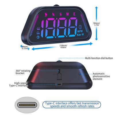 G23 Tachimetro GPS Digitale Universale Font a Colori Schermo LCD HD Proiezione Auto Hud Display Head-Up Multifunzione