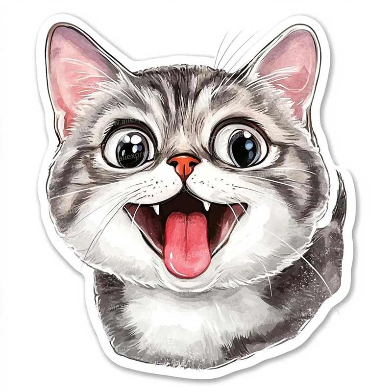 Funny Cat Animal Car Sticker Cartoon Waterproof Styling Automobiles Motorcycle Exterior Accessories Vinyl Decals Y211