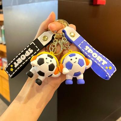 Original Earphone-style Football Figurine Keychain - Cute Cartoon-style Football for The World Cup - Creative Souvenir with A Unique Design