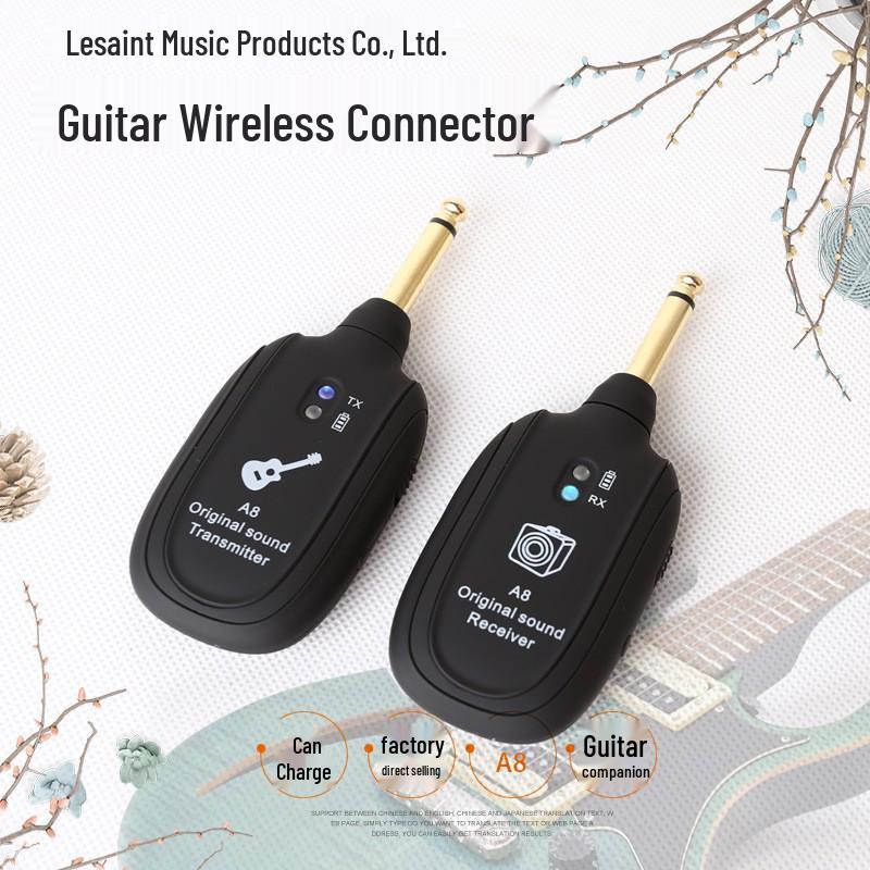 Guitar Wireless Transceiver A8 A9: Electric Guitar Pickup and Receiver A8 Wireless Connector