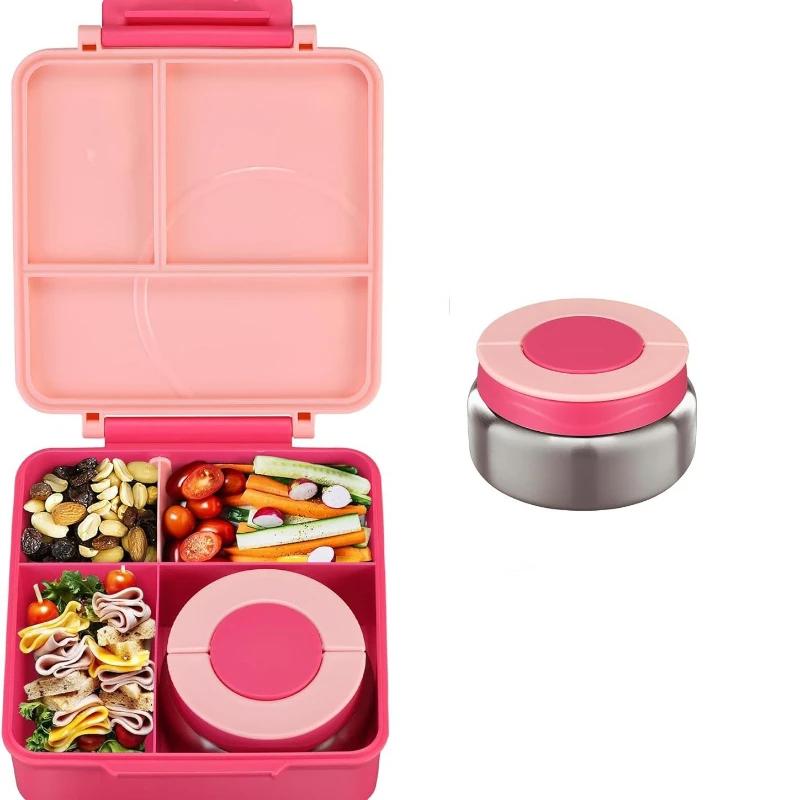 Stainless Steel Bowl Lunch Box Plastic Dinner Plate Microwaveable Lunch Box Lunch Boxes Vacuum & Thermos Kitchenware for Student