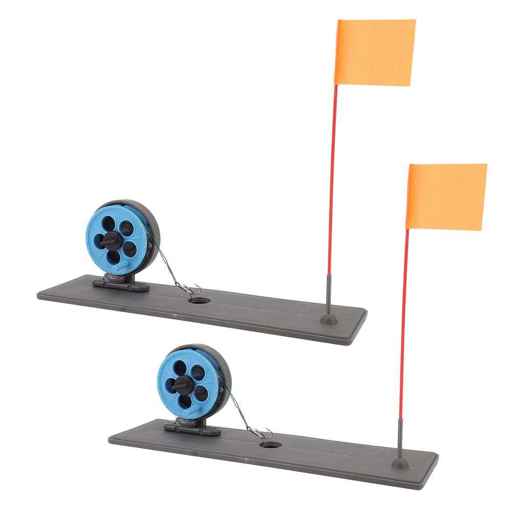 2 szt. Wędka do łowienia pod lodem z automatycznym pływającym, stabilnym, przenośnym znacznikiem flagi do wędkowania pod lodem