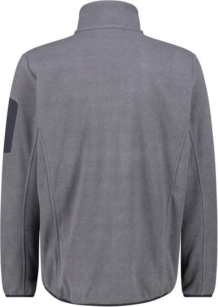 Men's Jacket CMP Fleece Jacquard-Knit-Tech Jacket (38H2237) Men's Fleece Jacket Jacquard-knit-tech with Diamond Pattern Grey/titanium