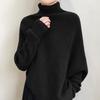 Soft Waxy Lazy Wind Irregular Design Turtleneck Sweater Wool Autumn And Winter Loose Niche Knitted Sweater Top Coat