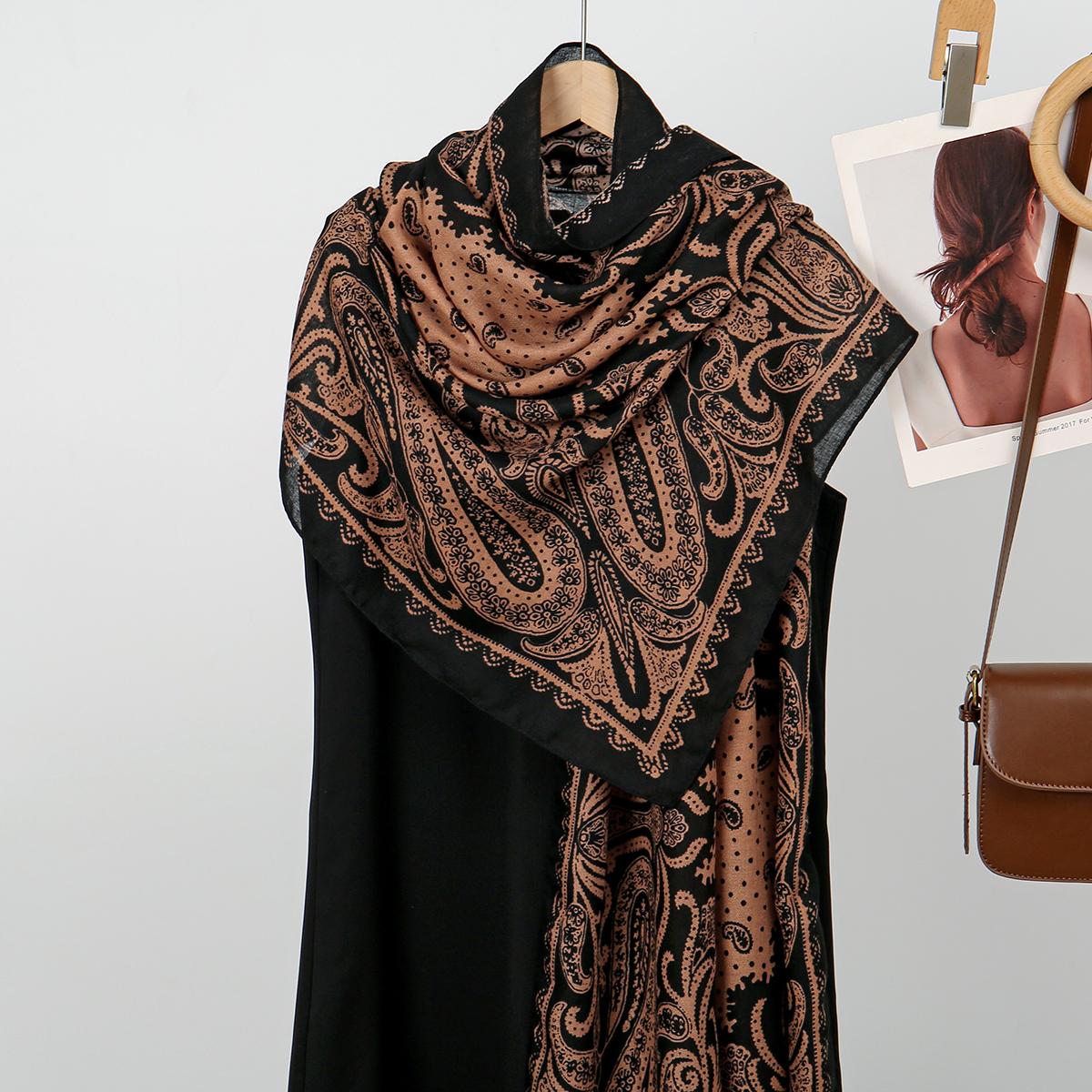 

Модный хиджаб-шарф с принтом пейсли для женщин, мусульманский дышащий вискозный головной платок, женская повязка на голову, женский исламский тюрбан, шали