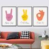Nordic Prints Vintage Figure Painting Gesture Handy Poster Funny Wall Canvas Painting Decor Pictures For Living Room Unframed