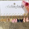 Hot-selling ins wind five-pointed star love snake butterfly rose ear buckle set simple trend earrings pair