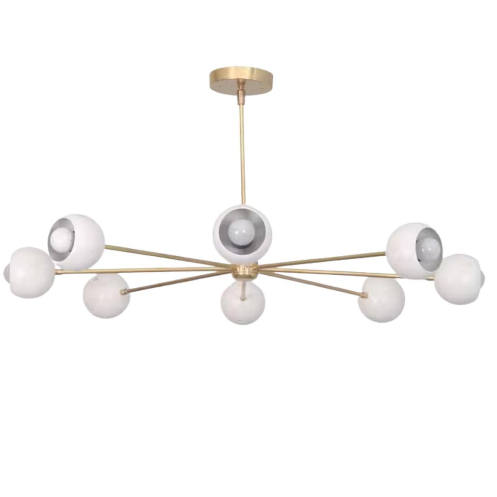 8 Light Modern Raw Brass Chandelier Light Fixture Ceiling Fixture Italian Light