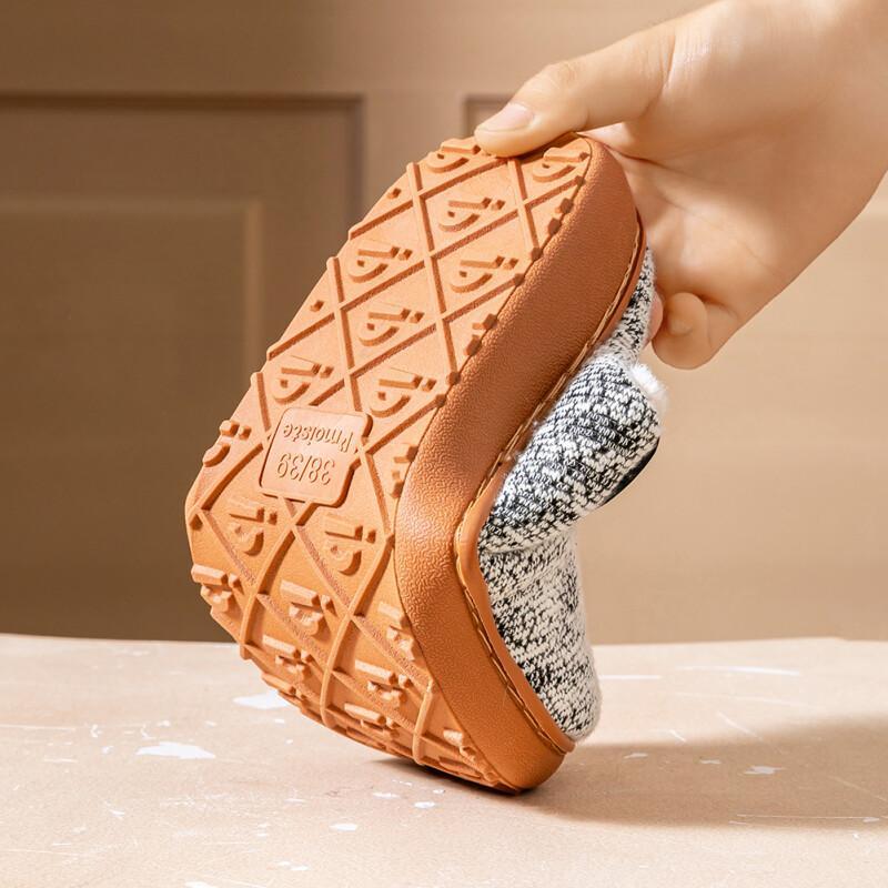 Damskie modne klapki na platformie z koturnem z poduszką z pianki memory - miękka tkanina i antypoślizgowa podeszwa Tpr, wygodne w noszeniu, odpowiednie do domu, sypialni