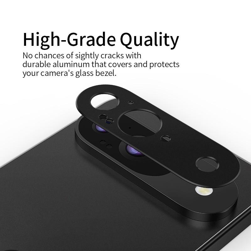 Pentru Google Pixel 9 Pro XL Cameră de lux Cerc lentilă metalică Husă de sticlă anti-zgâriere Protectie de protecție pentru bara de protecție Protector de protecție