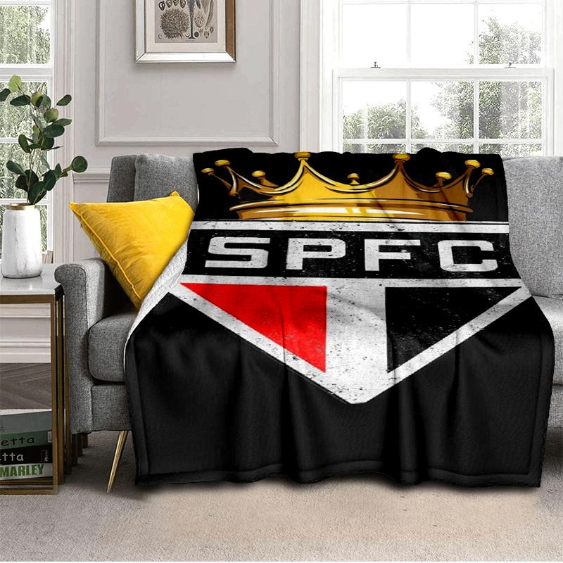 Pau-lo Fc Emblem Printed Throws Blanket Soft Flannel Blankets for Couch Bed Gifts for Men Women Picnic Blanket Christmas Gifts