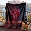 Custom Text Flannel Throw Blanket, Lightweight Cozy Bed Sofa BlanketWorld of Warcraft