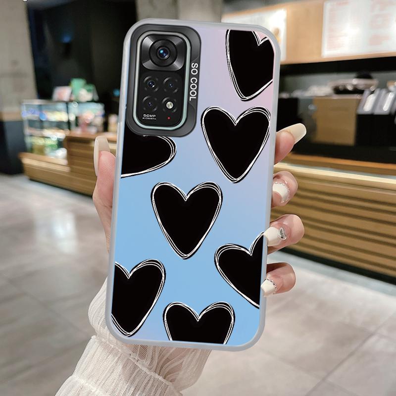 For Redmi Note 11 11S 14 13 Note14 Note13 Pro 5G 4G Case Shockproof TPU Soft Bumper Hard Back Cover Love Heart Aircraft Fundas