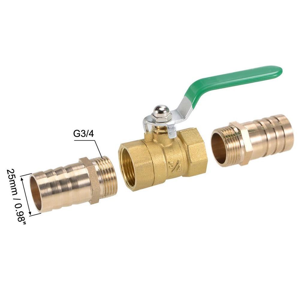 1 Pack Ball Valve 25mm Hose Hooks Brass Tone/green/silver Tone