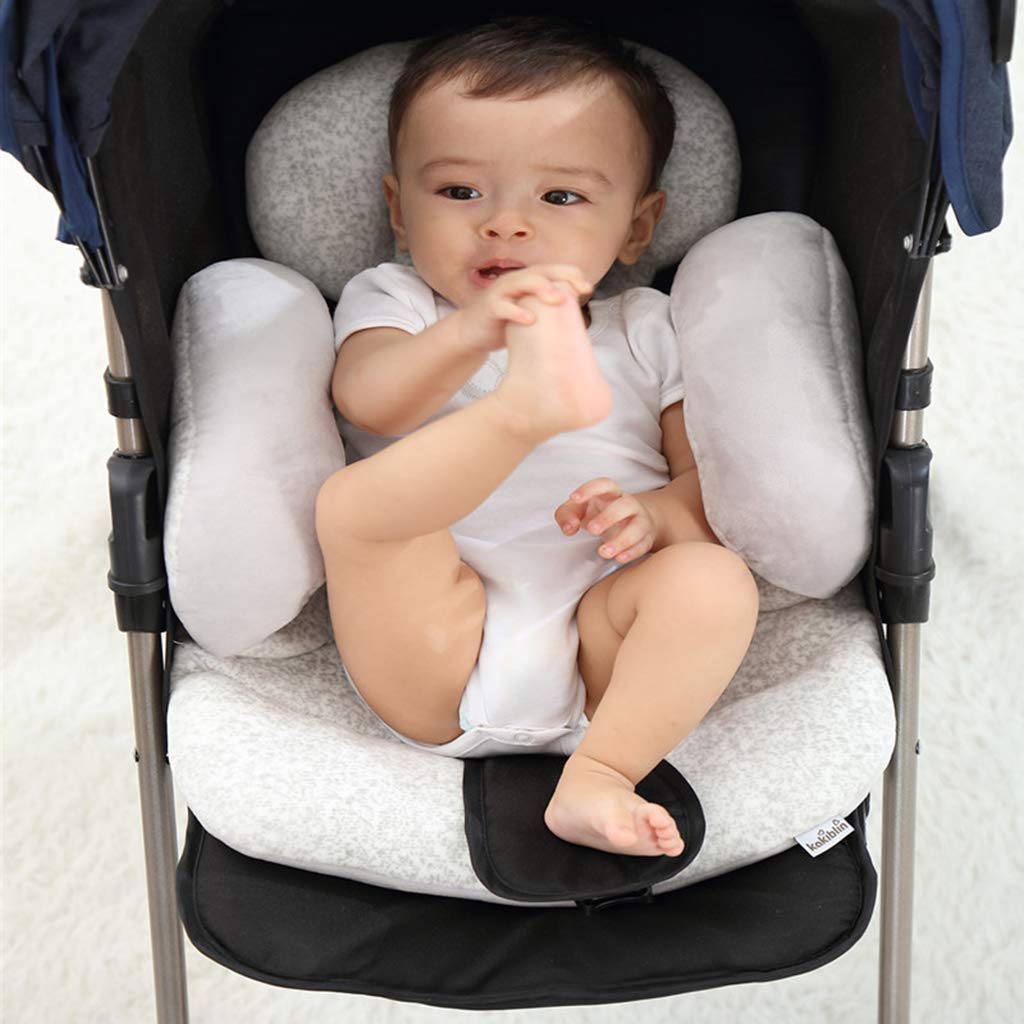 Baby Stroller Cushion, Soft Baby Stroller Liner Pram Head and Body Support Cushion Washable Baby Stroller Padding Head Support Pillow for Newborn