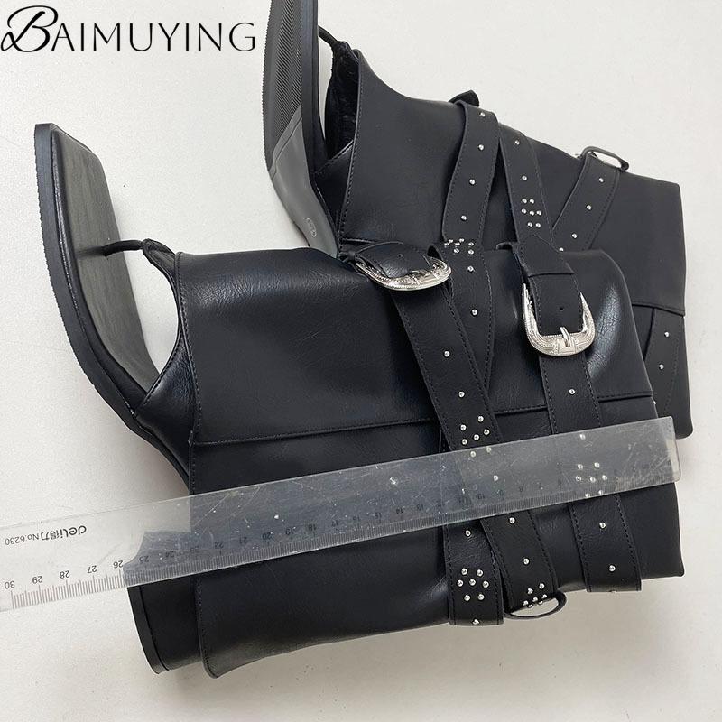 Fashion Brand Designer Shoes Woman Heeled Sandals Summer Ankle Boots Flip Flops 2025 New Clip Toe Square High Heels Leather Goth Chunky