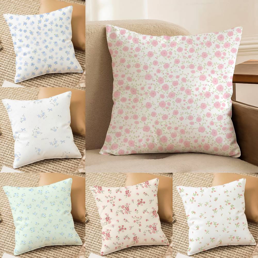 Elegant Flowers With Artistic Patterns Pillow Case Comfort Sofa Bed Silky elegant Invisible zipper Decorative cushion cover