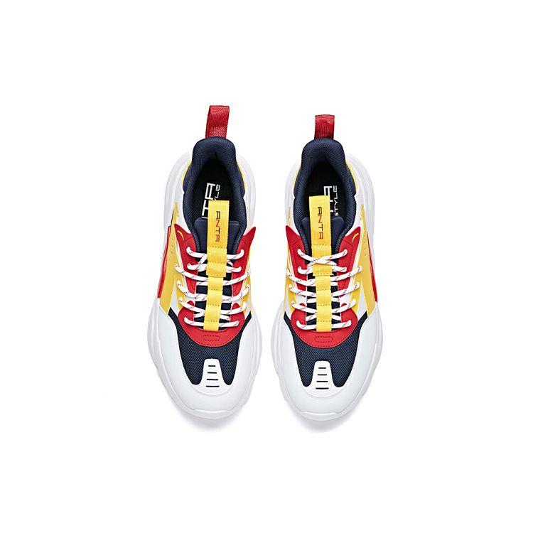 Anta Comfortable Shock Absorbing Non-Slip Wear-Resistant Breathable Lightweight Low-Top Casual Shoes Men sneaker White Yellow Red 912038820-2