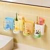 1pc Cute Animal Themed Toothbrush Holder Set with Mouthwash Cups Wall Mounted Storage Organizer for Bathroom, Dormitory, or Gift, Plastic Material,