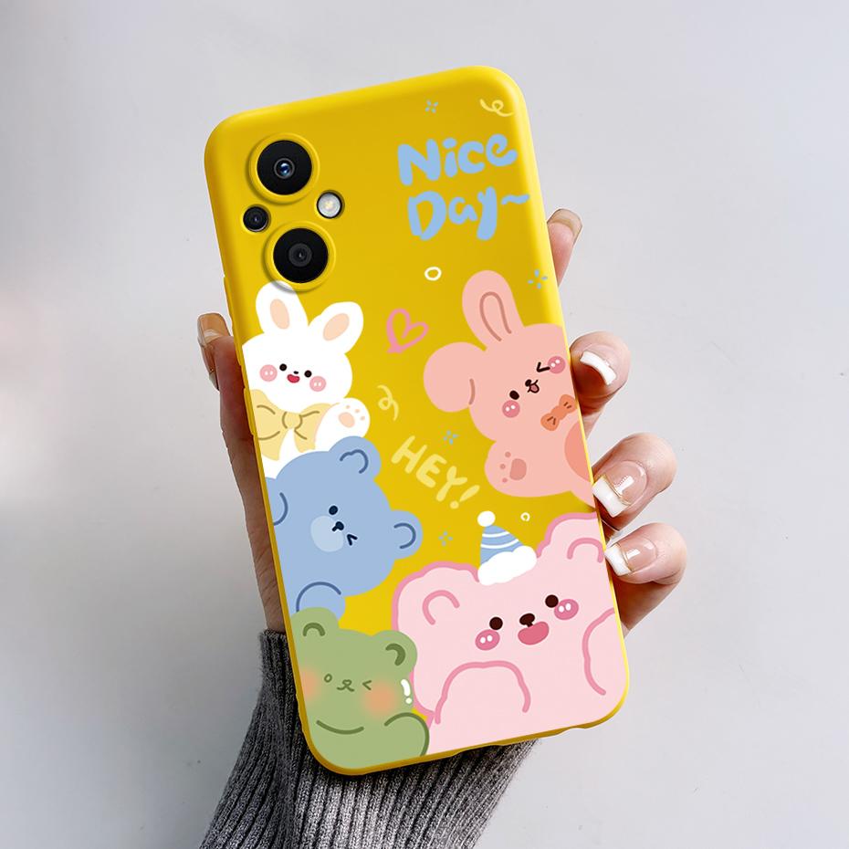 For Oppo Reno7 Z 5G Case Reno 7 8 Lite Bear Cartoon Frog Soft Silicone Phone Case For Oppo Reno 7Z 8Z Reno7Z 5G Back Cover Capa