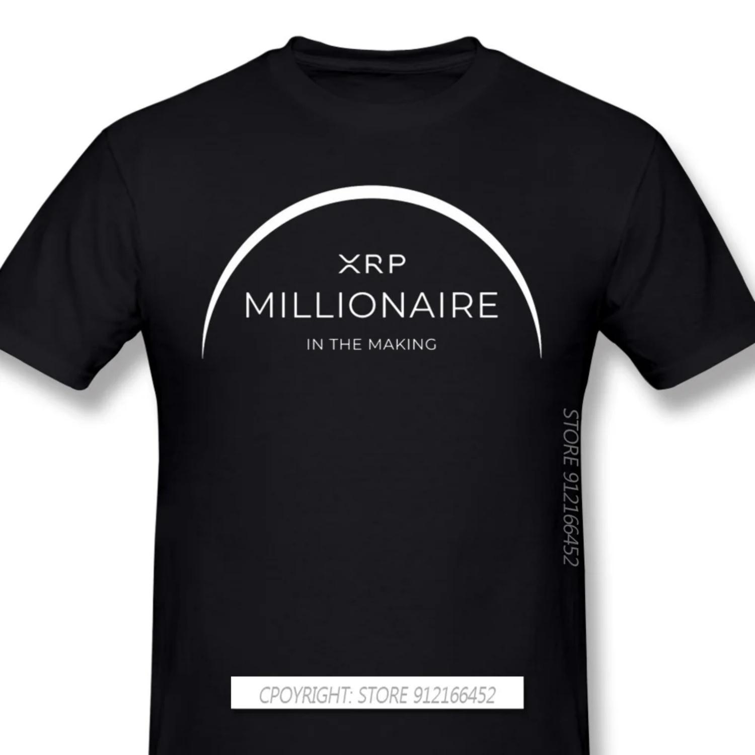 Мужские Черные Футболки XRP Ripple Coin Криптовалюта Крипто Миллионер В Процессе Футболка Чистый Хлопок Футболка в Стиле Харадзюку Взрослый S