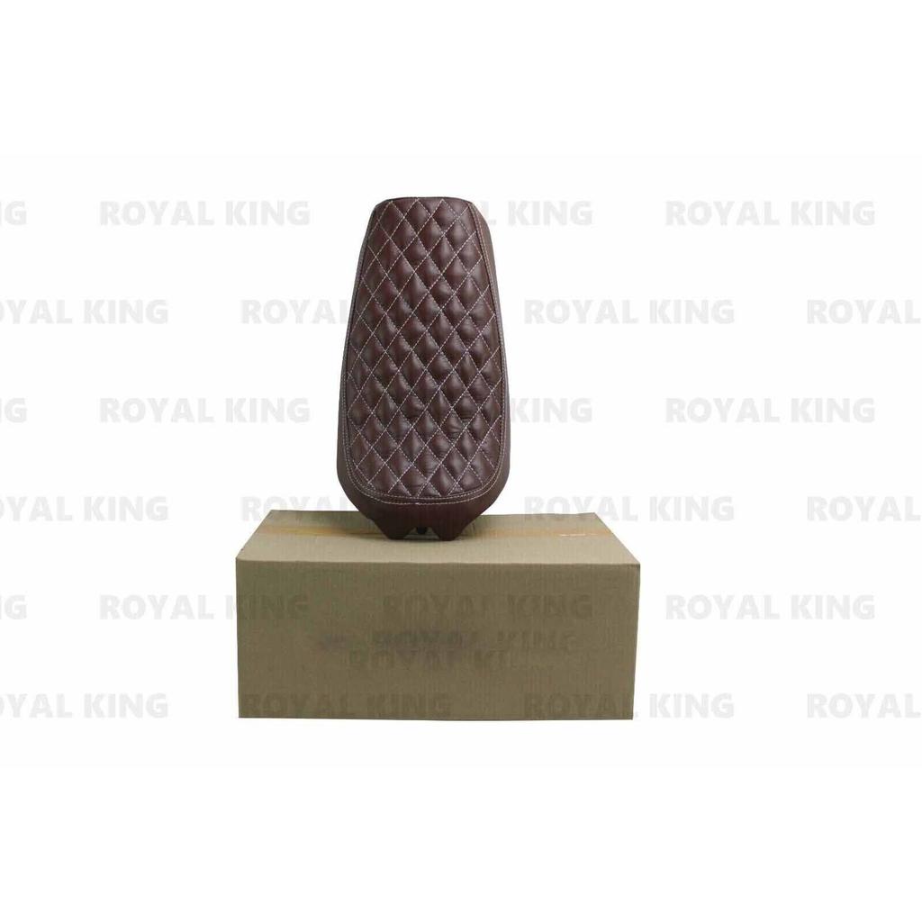 Leather "Single Rider Seat With Green Cowl" Fit For Royal Enfield INT/GT 650