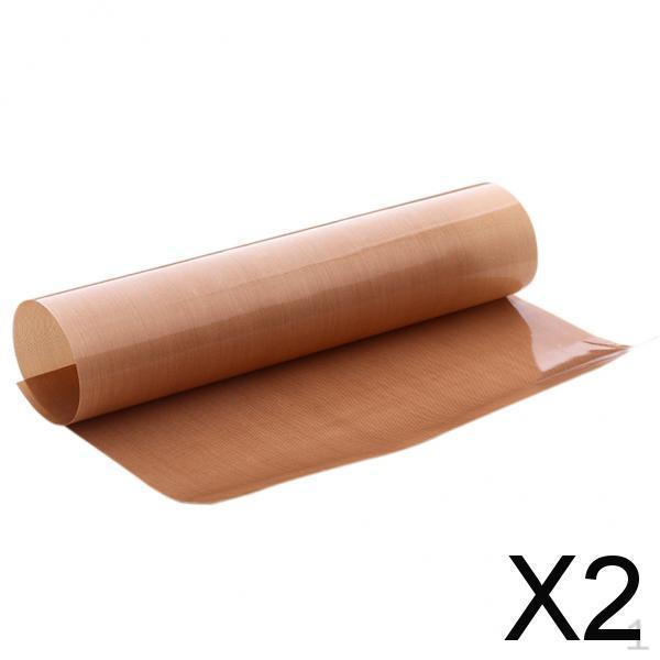 2xKitchen Greaseproof Oven Bakeware Baking Mat Pad Cooking Paper Brown 60x40cm
