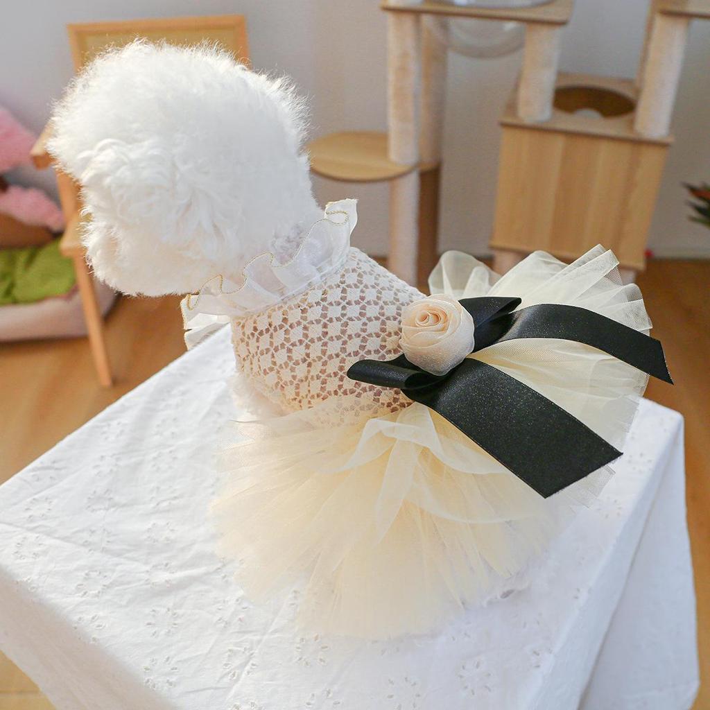 Miss Coco Cute Princess Fluffy Yarn Wedding Dress Skirt for Dogs and Cats