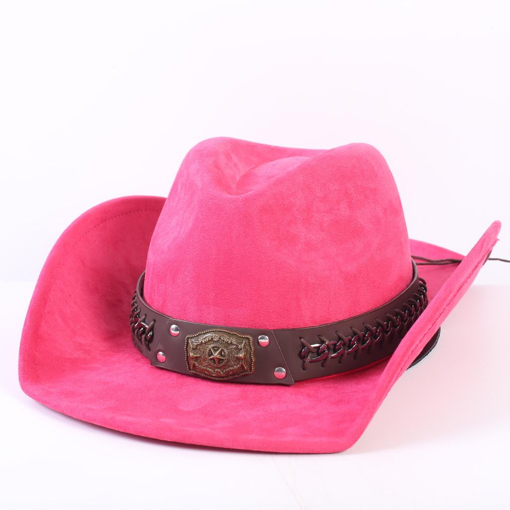 Popular European and American Classic Suede Western Cowboy Hat, Men's and Women's Fashion Big-brimmed Top Hat Shade