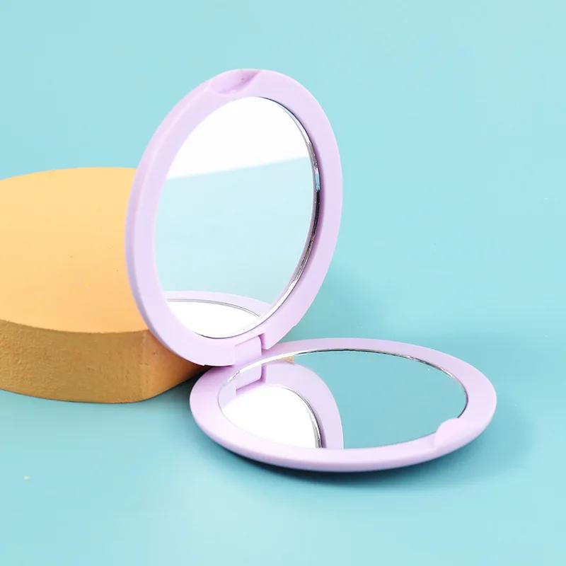Round Folded Double Sided Mirror Wholesale Cute Mini Clamshell Student Portable Dressing Pocket Diy Small Mirror