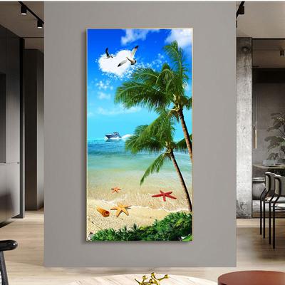Landscape Sunset Beach Sea Seascape Island View Canvas Painting Palm Tree Posters and Prints Wall Pictures Home Decor No Frame