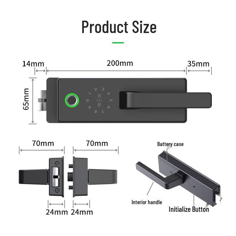 Realand F13 Smart Fingerprint Access Control Lock for Glass Doors with Attendance System