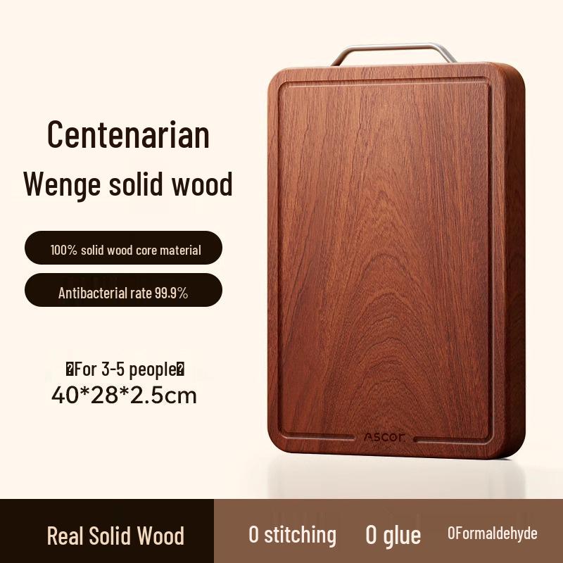 Mildew-Proof Wenge Wood Double-Sided Cutting Board - Food-Grade Solid Wood Chopping Board for Kitchen