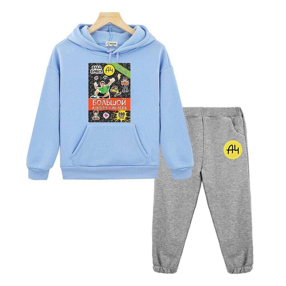 Vlad A4 Sweatshirt Sets Anime Hoodie Kids Boutique Clothes Autumn Fleece Pullover Jacket Kawaii Merch A4 Hooded Set for Boy Girl