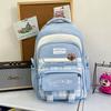 Schoolbag Korean Version of Mori Primary School Student Schoolbag Female High-value Plaid Contrasting Color College Style Middle School Student Multi-
