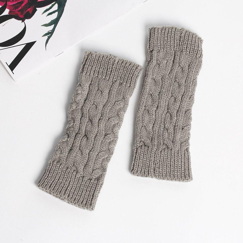 Fingerless Wrist Gloves Outdoor Winter Mittens Fashion Accessories Knitted Gloves  Student