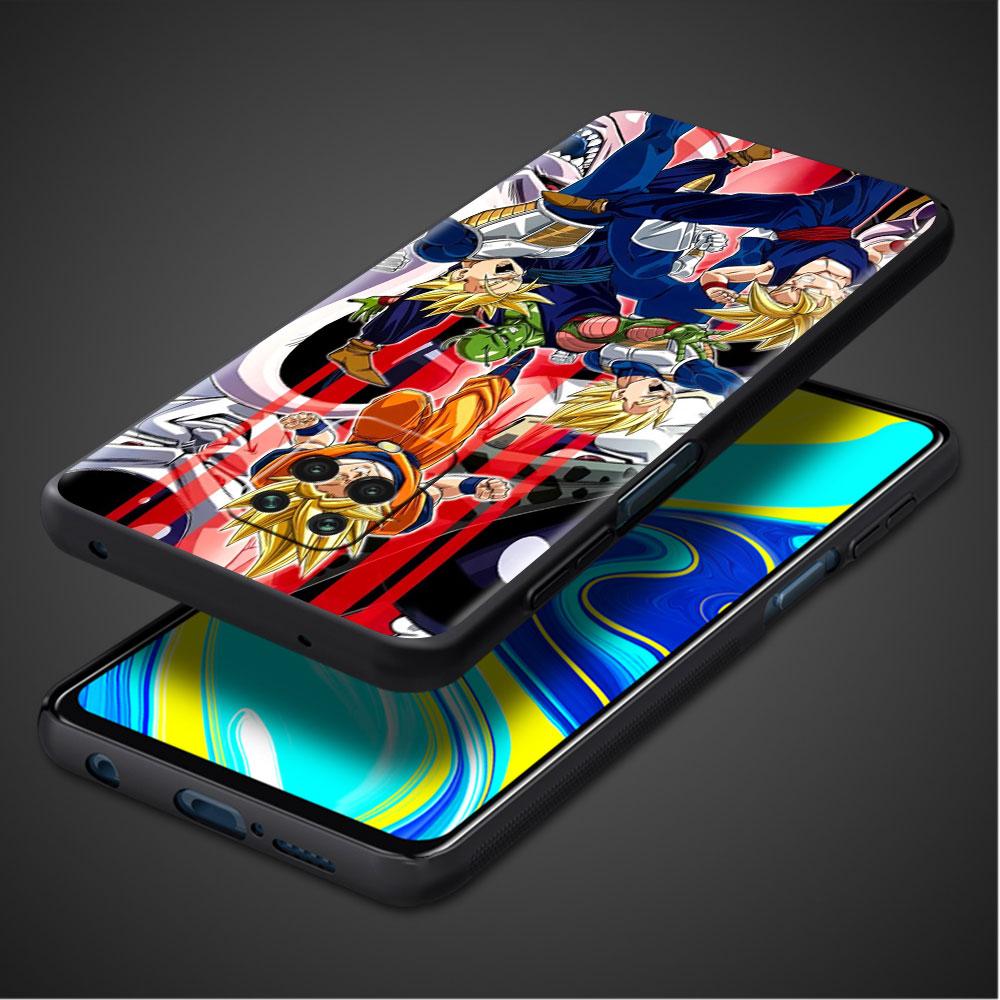 Luxury Black Phone Case For Xiaomi Redmi Note 11 10 9 8 7 Pro 9S 9A 9C 10s 8T K40 10C 10S Funda Cover Beerus Dragons Anime