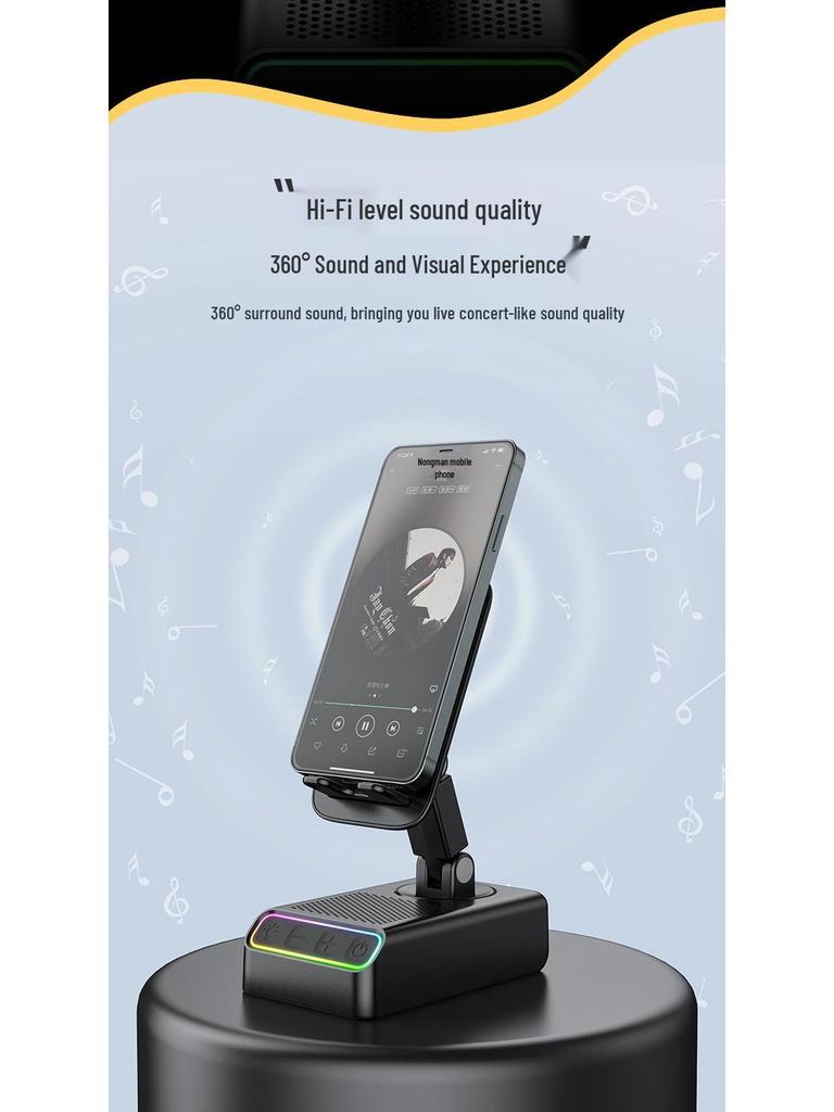 RGB Bluetooth Speaker with Mobile Stand & Power Bank - Ships Same Day