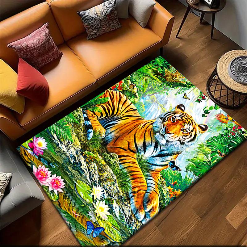 2026 New Style cartoon tiger Carpet Rug for Living Room Bedroom Home Sofa Decoration,Kids play Non-slip Floor Mat