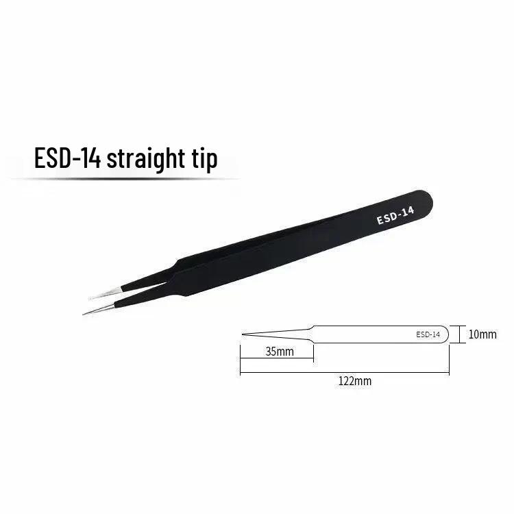 Bent Tip Stainless Steel Precision Tweezers: Fine-Point, Anti-Static Tool for Hair, Acne, Bird's Nest Picking, and Repair.