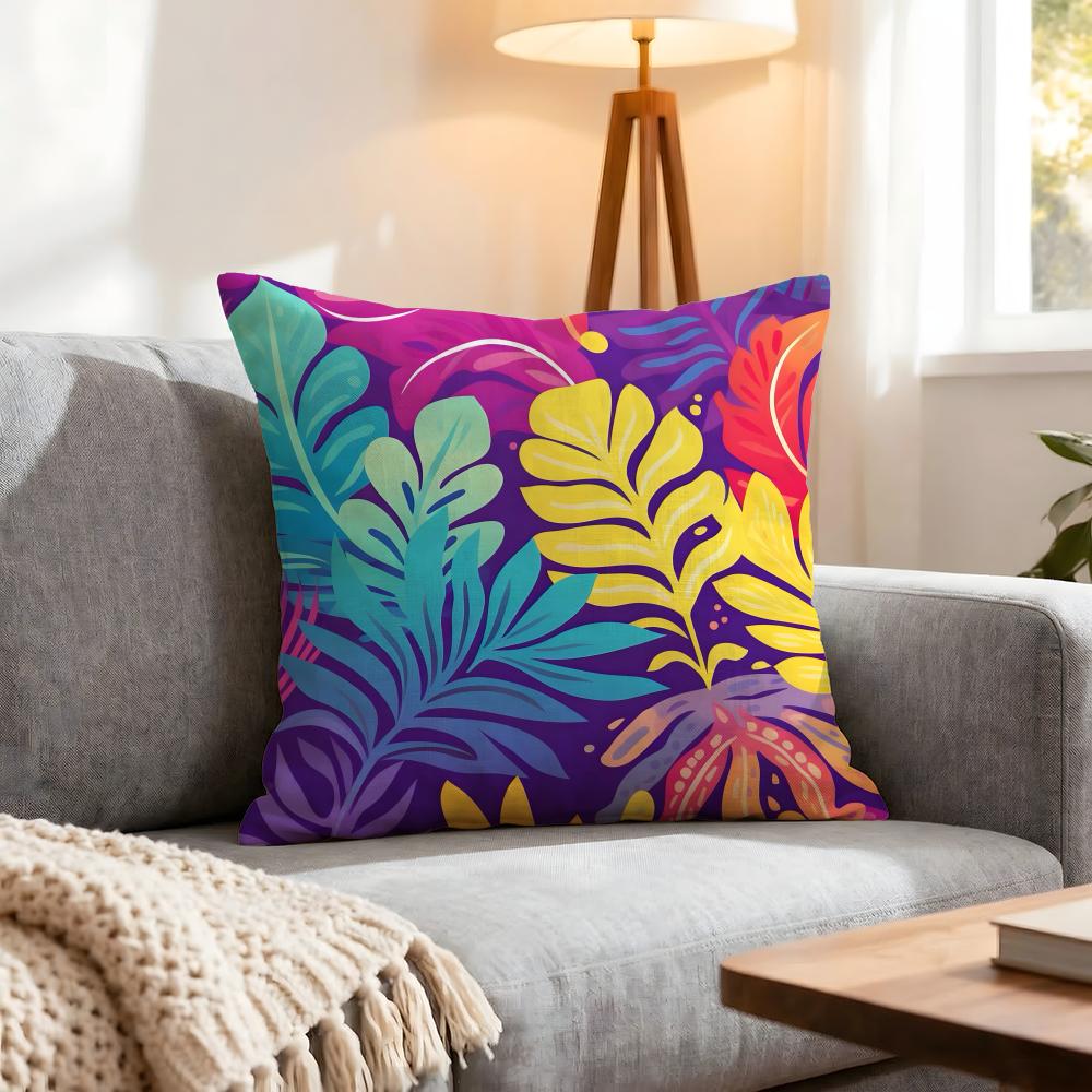 Plant Artistic Leaves Cushion Cover 1Pcs Decorative Covers Soft Cushion Case For Sofa Couch Decor 40X40 45X45 Pillowcases