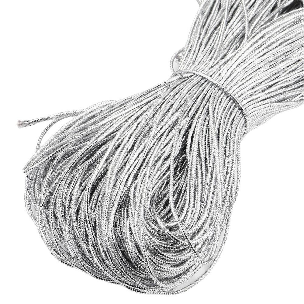Cordeau Cordon Couleur Or Argent 90M de Longueur Cordon à Perles Nouveau Cordon à Tresser Bracelet DIY