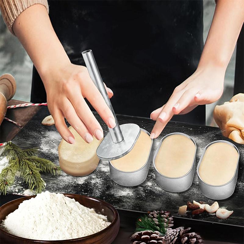 Stainless Steel Pulburon Molder With Pusher Cake Decorating Tools Diy Cake Mousse Pastry Ring Mold Cooking Rings Baking Tools