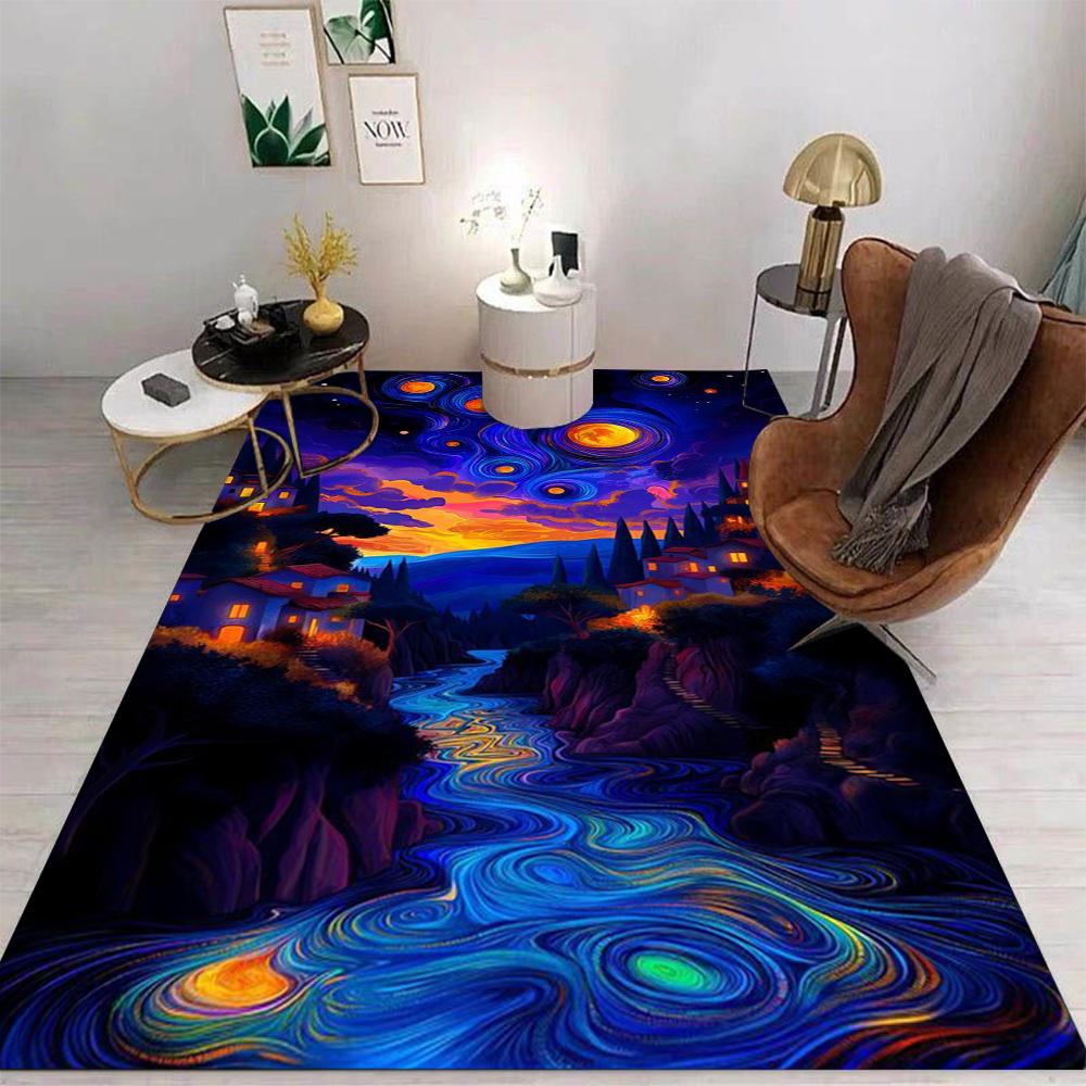 Landscape Carpet Living Room Bedroom Kitchen Sofa Table Balcony Rug Non-slip Washable Mat Home Exquisite Ornaments Ins