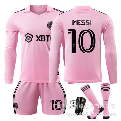 2324 Miami International Home Pink  No. 10 Set Football Wear Long-sleeved Jersey