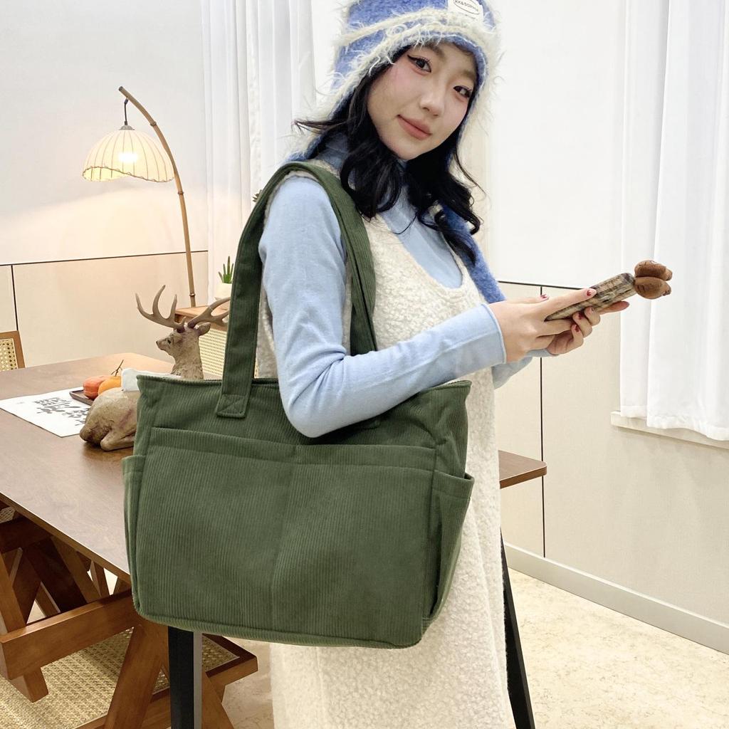 2025 Women's Corduroy Tote: Lightweight, Large-Capacity Fashion Shoulder Bag