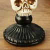 Dekoracja Halloween Gotycki Świecznik Kolumnowy Żywiczny Świecznik z Czaszką Kruka Wytrzymały Stojak